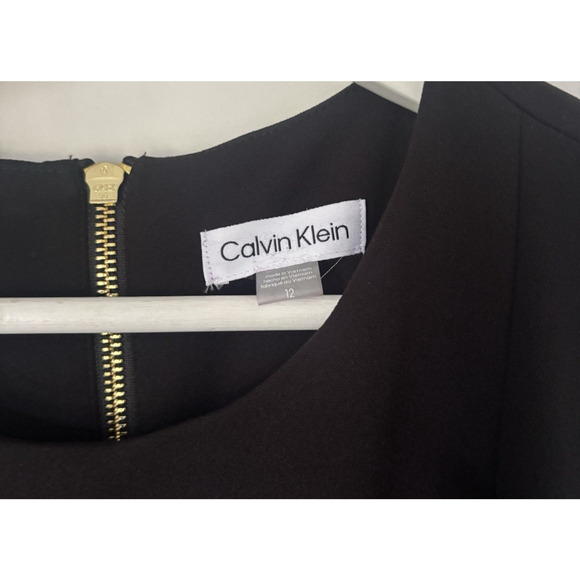 Calvin Klein Womens Dress 12 Black Sleeveless Bodycon Knee Black - Picture 2 of 9